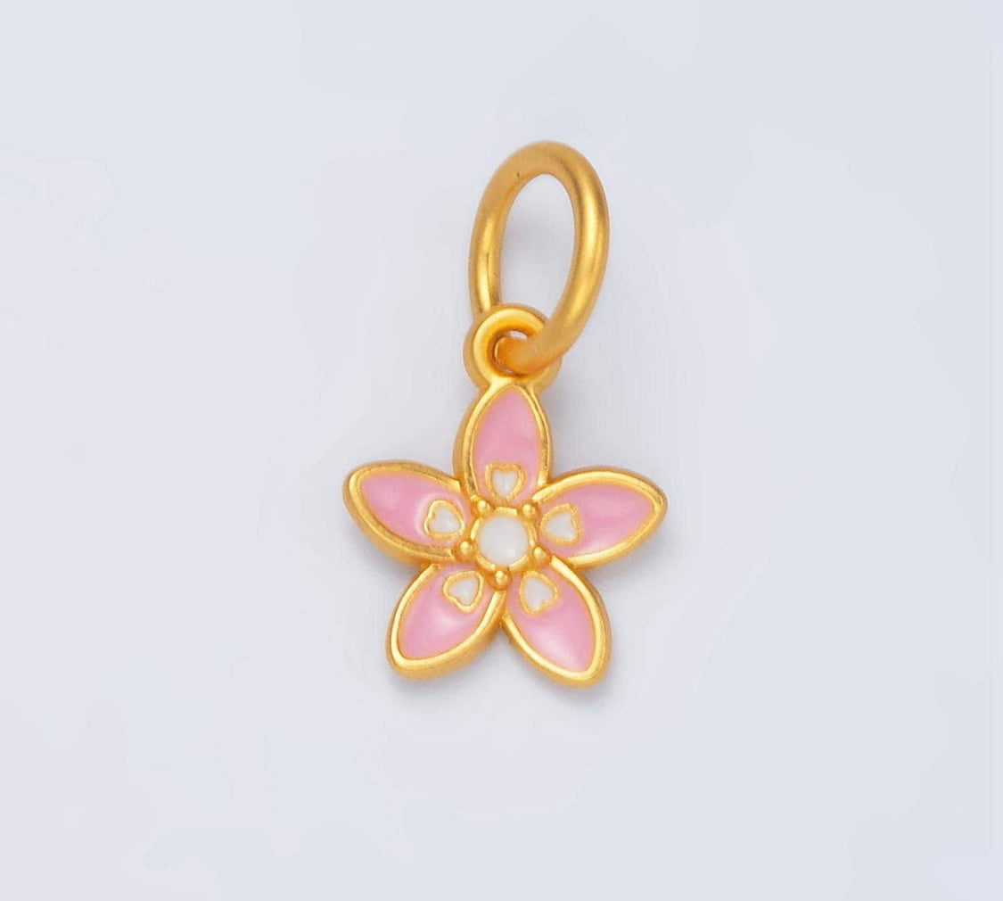 Pink flower charm