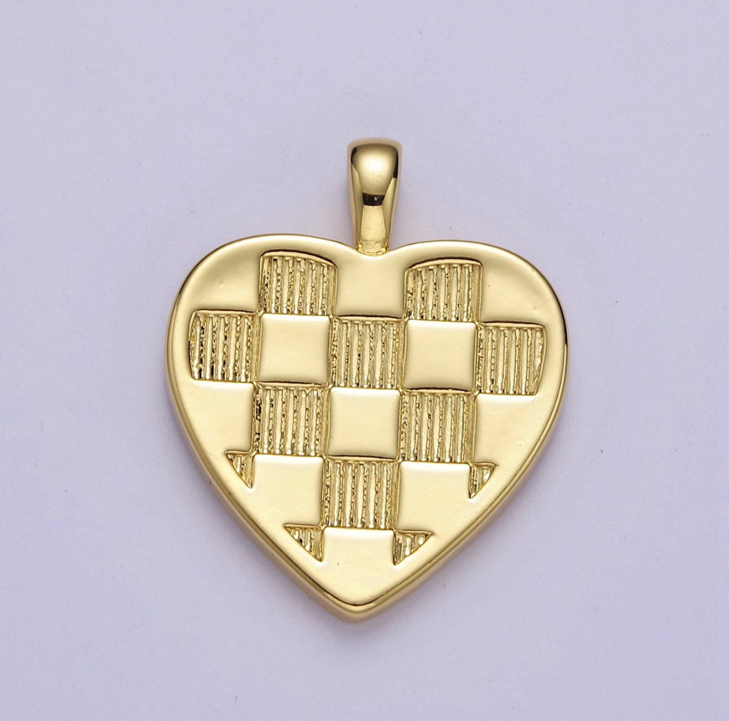 Checker heart charm