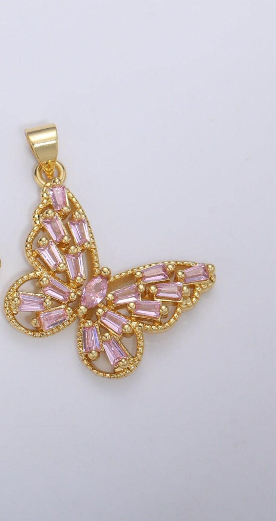 Butterfly pink charm